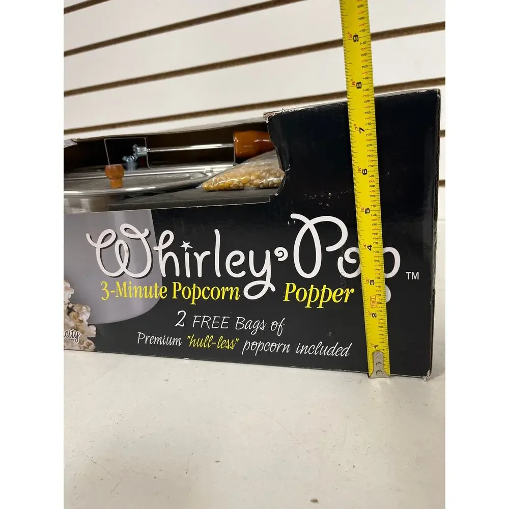 Whirley Pop 3 min. Popcorn Popper W/2 bags of Hull-less Popcorn StoveTop 6qt NIB